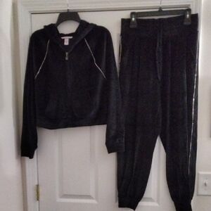 Victoria's Secret Black Velour Tracksuit